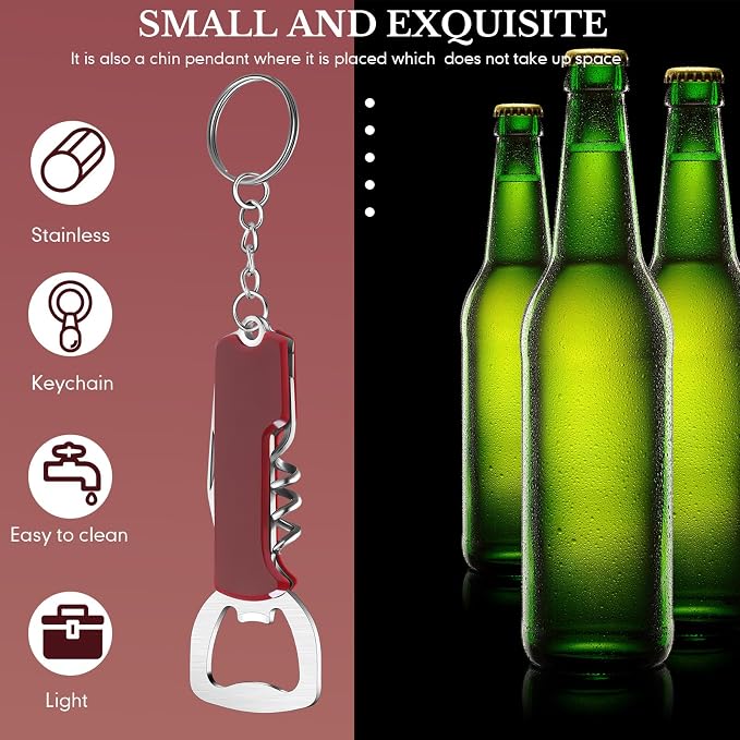 Ziliny 24 Pcs Bottle Opener Keychain Bulk Wine Bottle Beer Opener Keychain - Image 3