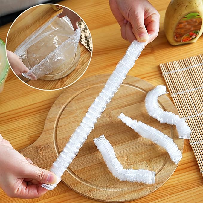 300PCS Elastic Food Covers Fresh Keeping Bags Disposable Stretchable Bowl - Image 2