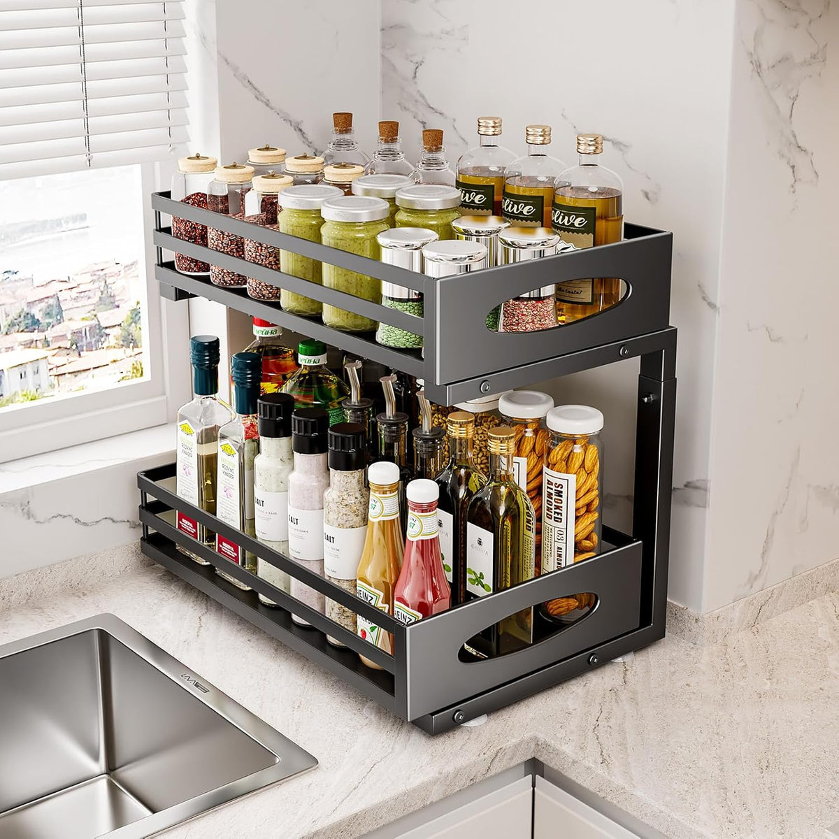 Under Sink Organizer, 2 Tier Under Sink Organizers and Storage