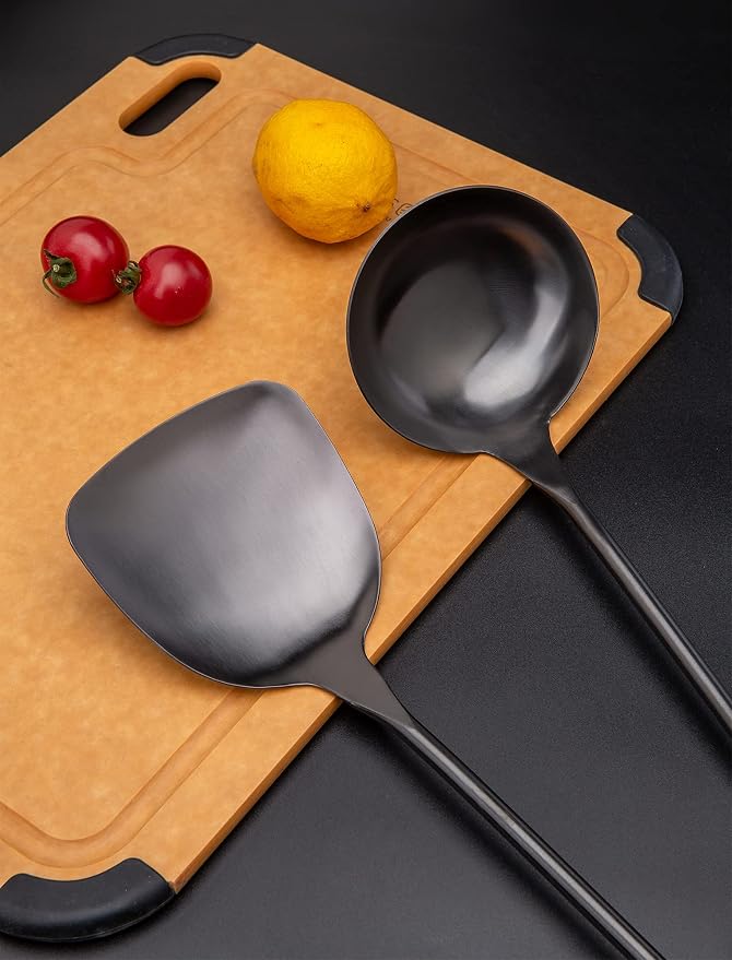 FJNATINH Spatula & Ladle Wok Tool Set, 14.2-15 inches Wok Utensils, Stainless - Image 5