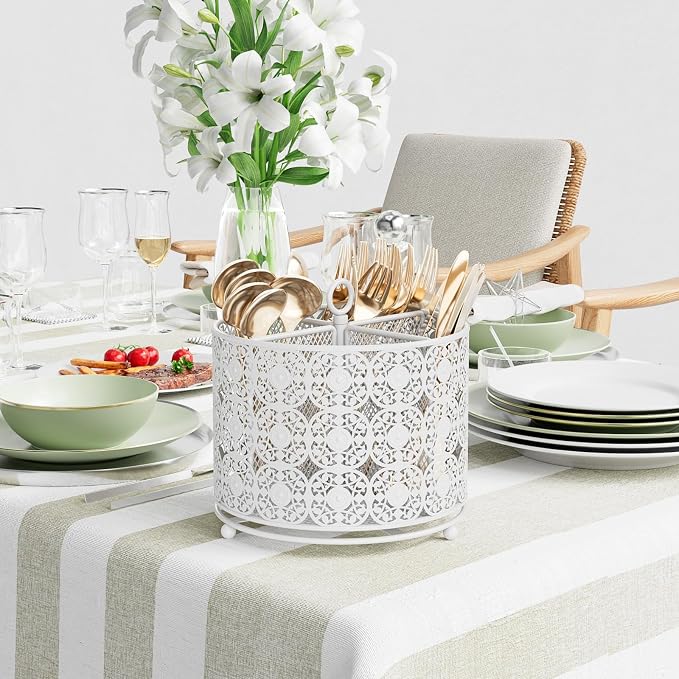 YIUKEA Rotating Utensil Caddy Holder - Image 3
