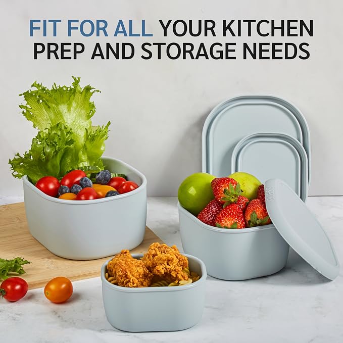 ISSEVE 12Pcs/Set Nesting Silicone Food Storage Containers - Image 4