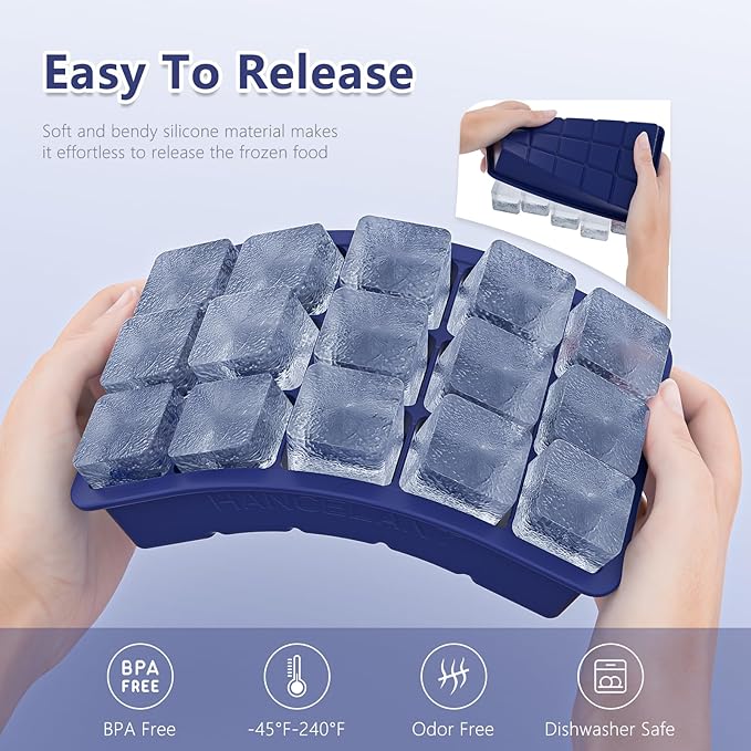 Silicone Ice Cube Tray 3 Pack, HANCELANT Ice Cube Mold, Ice Trays - Image 4