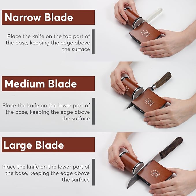Rolling Knife Sharpener with Diamond and Ceramic Discs, Adjustable Kitchen - Image 4