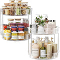 LAMU 2 Pack 2 Tier Lazy Susan Turntable Organizer 12inch Rotating Spice Rack by YourHome-OrganizationHelper
