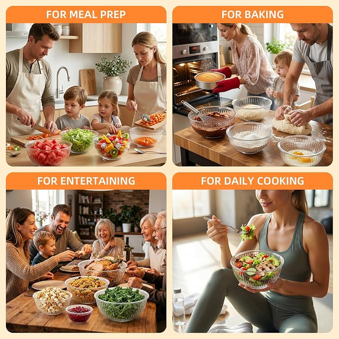 Jelife Glass Mixing Bowls with Lids Sets - Image 5