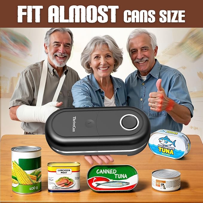 Electric Can Opener, One Touch Automatic Smooth Edge, Hands Free Side Cut Can - Image 5