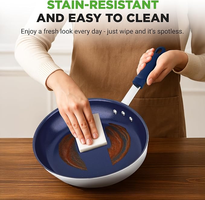 NutriChef 8" Fry Pan With Lid - Image 5