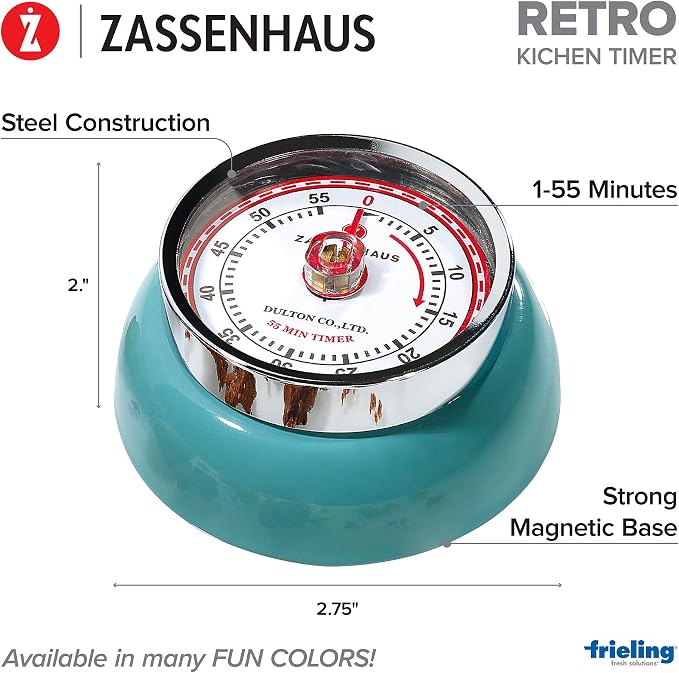 Zassenhaus Magnetic Retro 60 Minute Kitchen Timer - Image 2