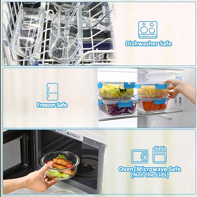M MCIRCO 24-Piece Glass Food Storage Containers - Image 4