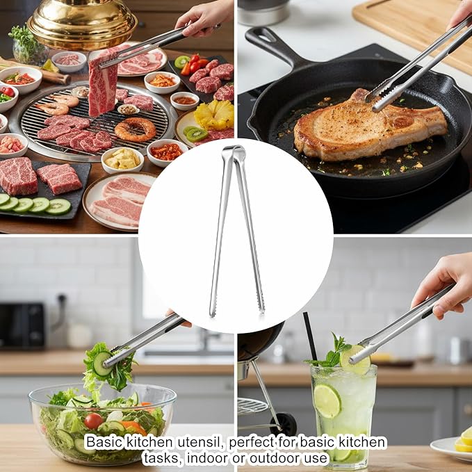 6 Pack Small Kitchen Tongs Set - Image 2