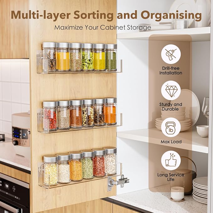 Transparent Acrylic Adhesive Spice Rack - Image 3