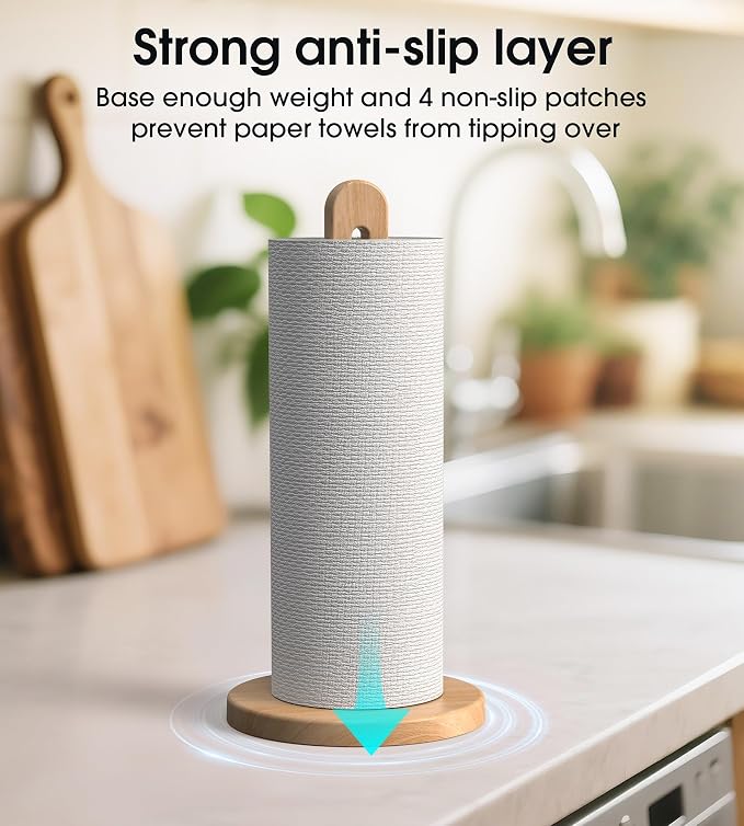 Wooden Paper Towel Holder Stand - Image 2