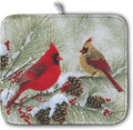 Winter Dish Drying Mat for Kitchen Counter 16x18 Inch Christmas Red Birds by Kwlegh