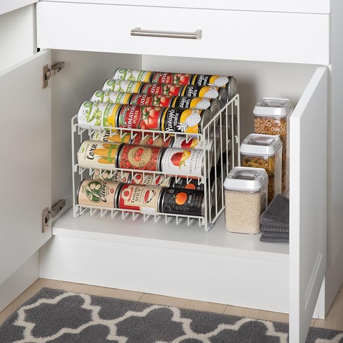 Kitchen Details 3 Tier Can Storage Organizer Rack in White - Image 5