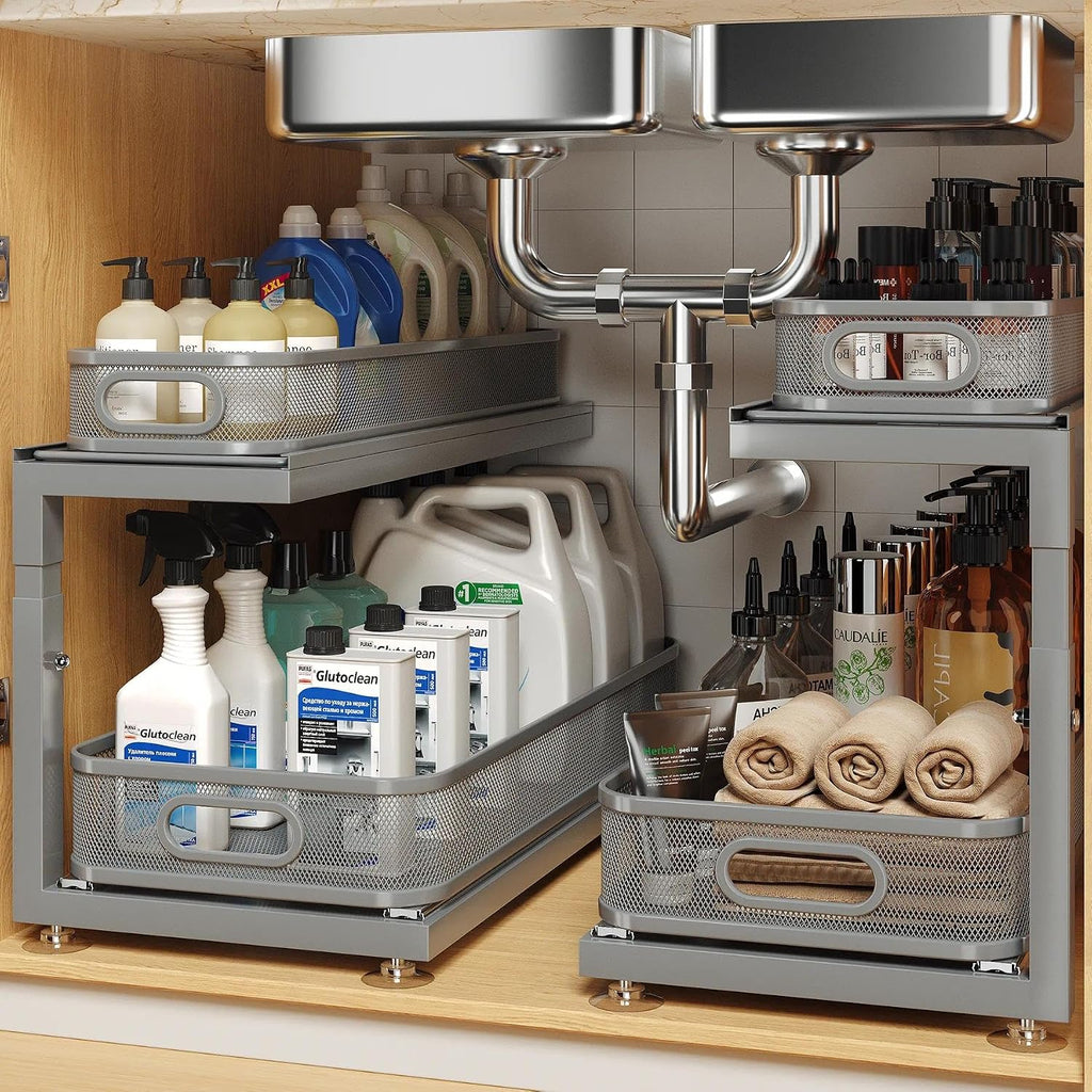 2-Pack 21.3 IN Depth Under Sink Organizer With Next-Gen Ball-Bearing