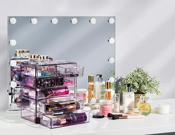Sorbus Acrylic Makeup Organizer Set, 7-Drawer Vanity & Countertop Cosmetic - Image 2