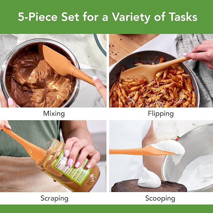 Tovolo Flex Core 5 Piece Silicone Spatula Set Heat Resistant All Silicone - Image 2