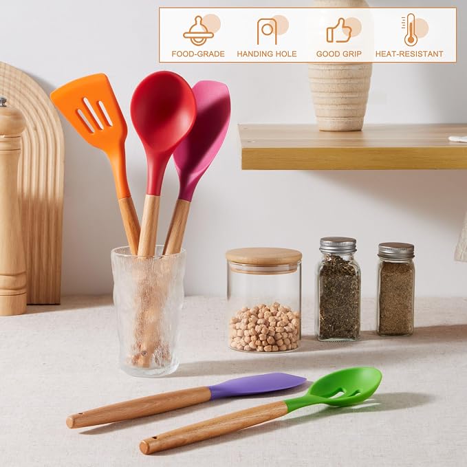 E-far Silicone Cooking Utensils Set, 5-Piece Kitchen Utensils Set - Image 5