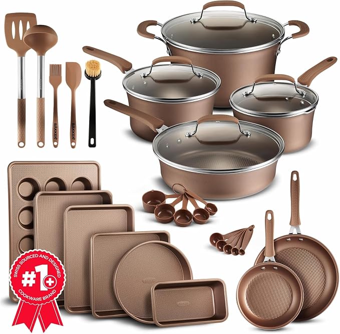 Pots and Pans Set, 23-Piece Non Stick Cookware & Bakeware Sets by Unknown