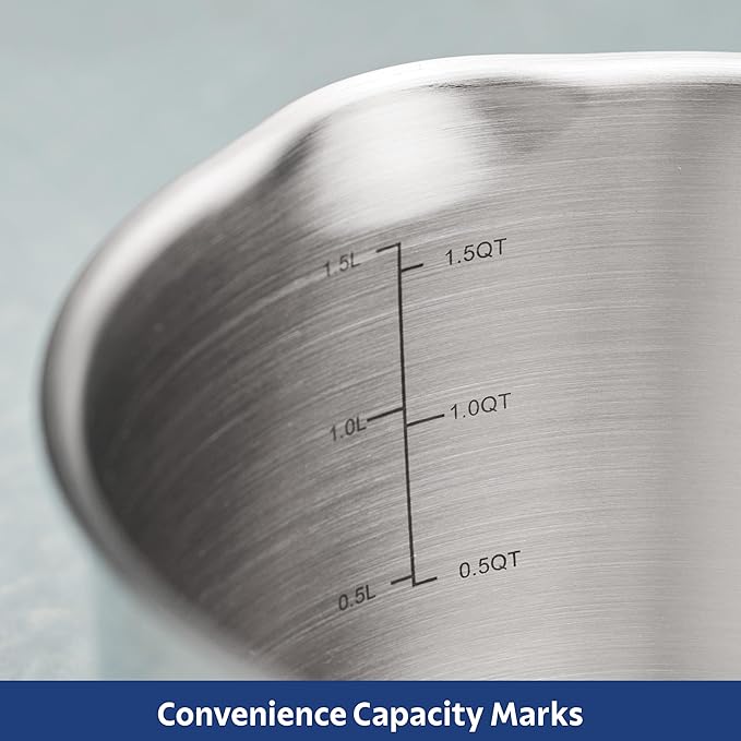 Tramontina Tempo Tri-Ply Base Stainless Steel 2-Quart Small Sauce Pan - Image 5