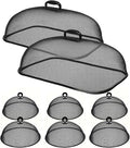 8 Pack Metal Mesh Screen Food Covers, 2 Large and 6 Small Sets, Reusable Metal by Zilphoba