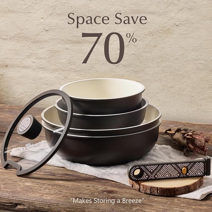 CAROTE 21-Piece Ceramic Cookware Set, Nonstick Pots and Pans Set - Image 6