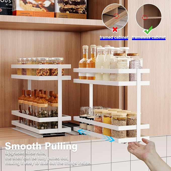 Mustorn 4 Pack Pull Out Spice Rack Organizer - Image 2