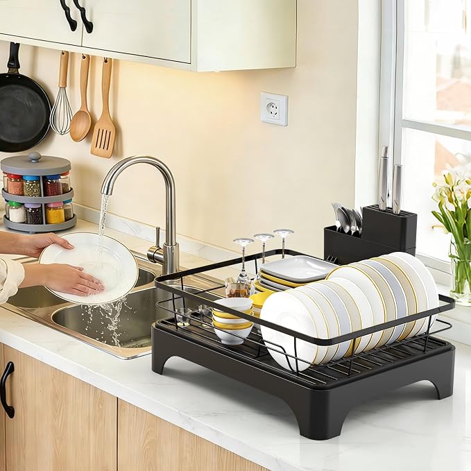 Dish Drying Rack for Kitchen Counter, Dish Rack, Dish Drainer for Kitchen - Image 7