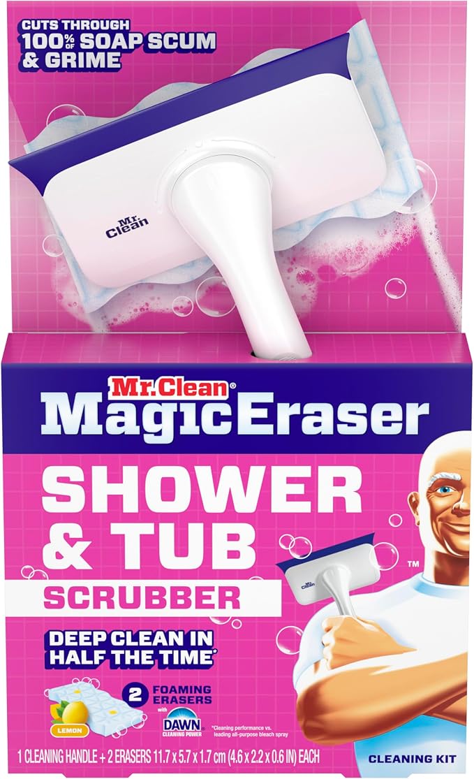 Mr. Clean Magic Eraser Shower & Tub Scrubber, Bathroom Cleaner, All in One - Image 12