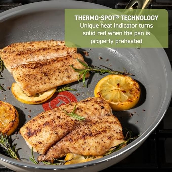 T-Fal Preserve Ceramic Nonstick Frying Pan 2-Pc Set, 8.5" & 11", Oven Broiler - Image 5