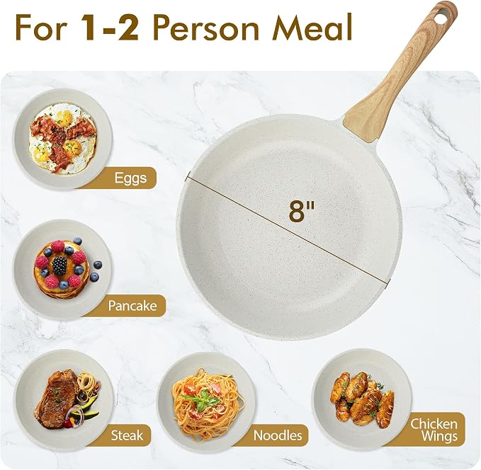 SENSARTE Nonstick Ceramic Frying Pan Skillet, 8-Inch Omelet Pan, Healthy Non - Image 6