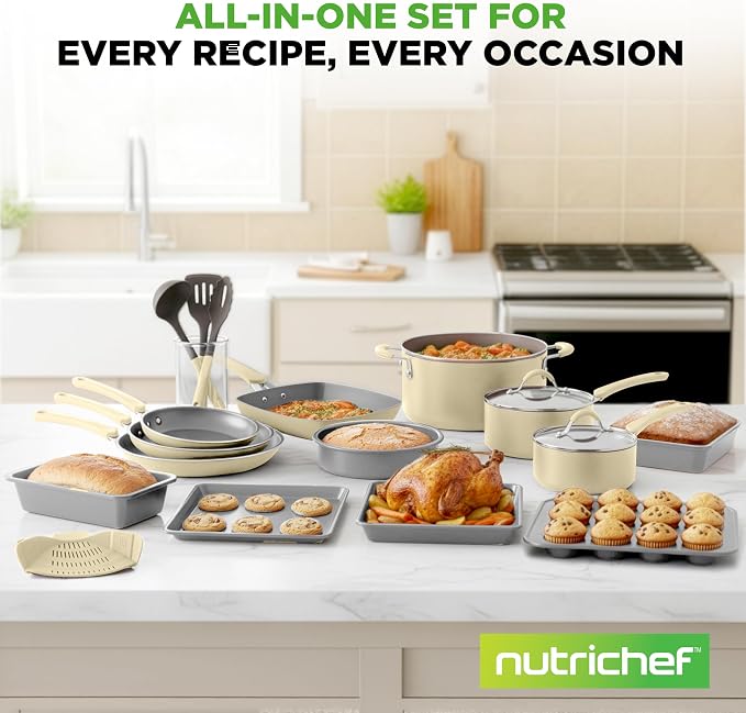 NutriChef 20-Piece Non-Stick Bakeware and Cookware Set - Image 8
