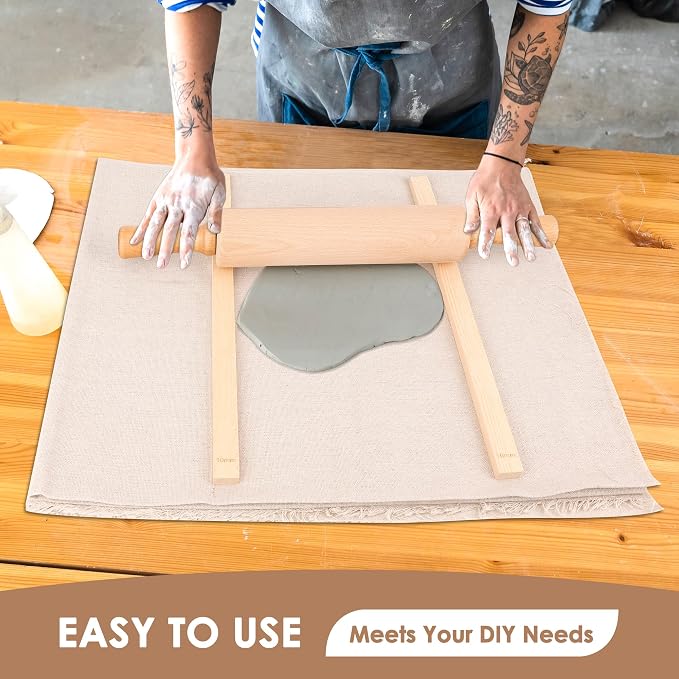 12 Pcs Pottery Tools Set, Include17in Slab Roller - Image 4