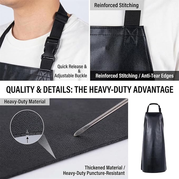 Homsolver Heavy Duty Vinyl Waterproof Apron - Image 3