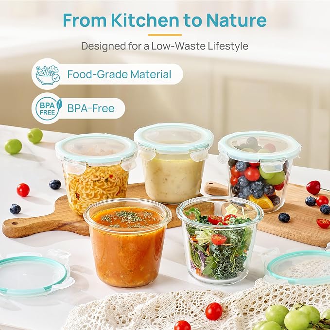 Vtopmart 5Pack 24oz Glass Storage Containers - Image 4