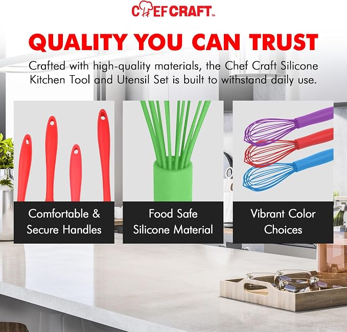 Chef Craft Premium Silicone Wire Cooking Whisk, 10.5 inch - Image 6