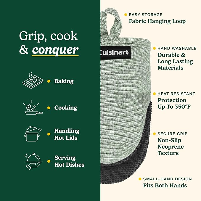 Cuisinart Mini Oven Mitts – 5.5” x 7” Heat-Resistant Kitchen Mitts - Image 5