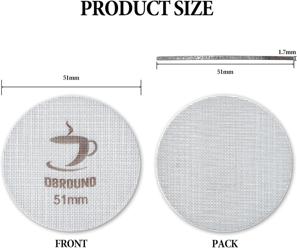 Puck Screen 51mm - 2 Packs Reusable Espresso Puck Screen with Wooden