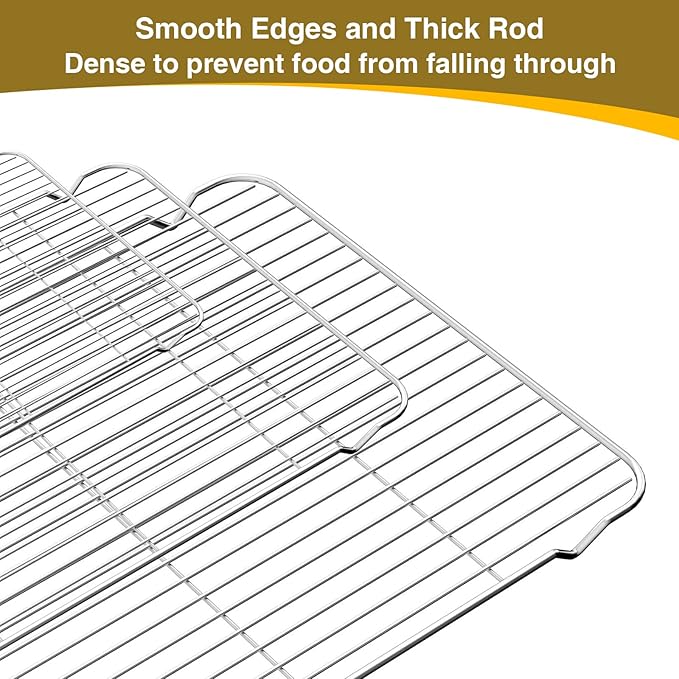 Wildone Baking Sheet with Rack Set, Stainless Steel Baking Pan Cookie Sheet - Image 3