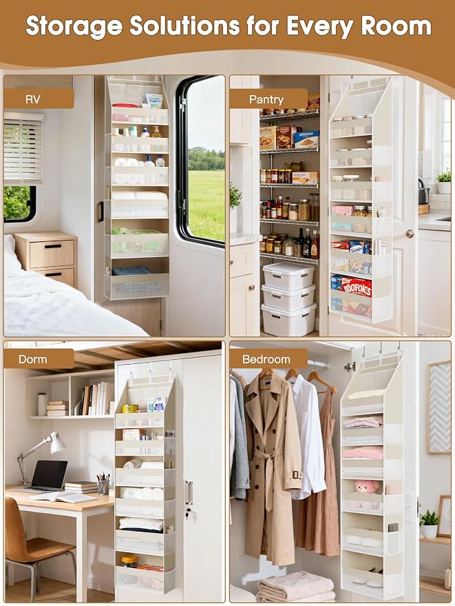 Criusia Over the Door Organizer, 6-Shelf Closet Hanging Storage - Image 7