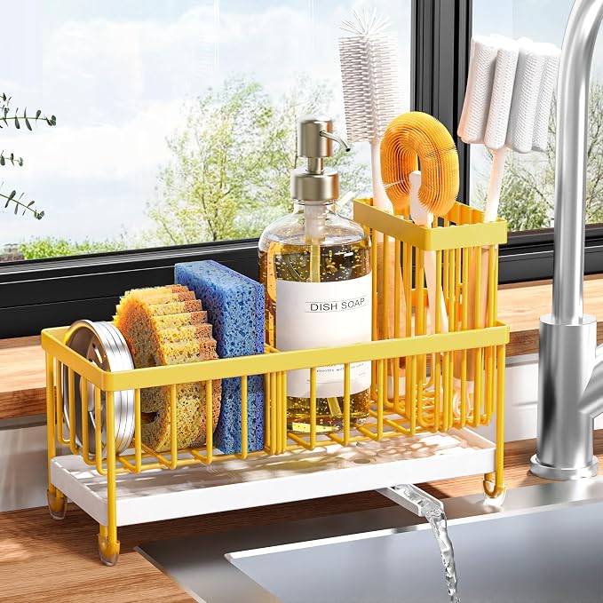 Cisily Sponge Holder for Kitchen Sink, Sink Caddy Organizer - Image 8