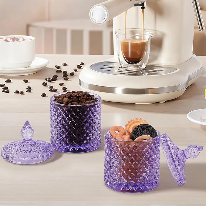 rejomiik 2 Pack Qtip Holder Thick Glass Apothecary Jars - Image 7