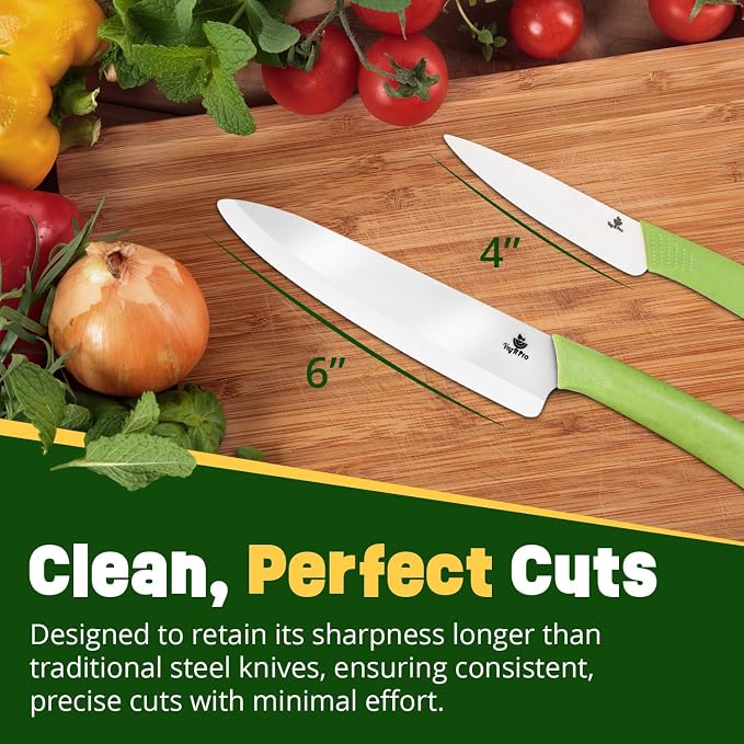 Ceramic Knife Set with Ergonomic Handle, Non-Reactive and Professional Chopping - Image 5