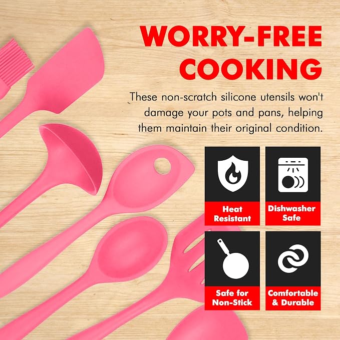 Chef Craft - Premium Silicone Kitchen Tools and Utensils Set, Non-Scratch - Image 3