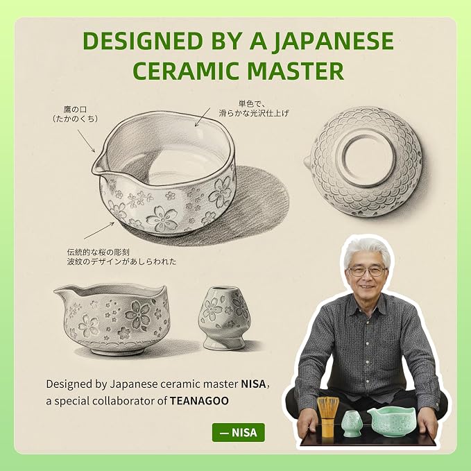 TEANAGOO Matcha Whisk Set, Ceremony Matcha Kit, Matcha Tea Set - Image 2