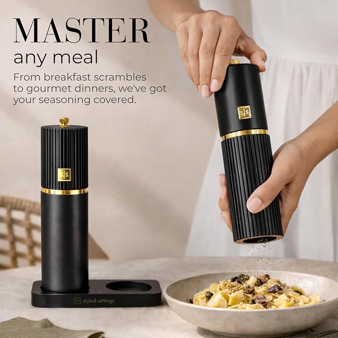 Wooden Salt and Pepper Grinder Set – Refillable Manual Salt and Pepper Mills - Image 7