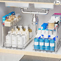 Yieach 2 Pack 14.5″ Deep Pull Out Under Sink Organizer, 10.8″ High 2 Tier Slide by Yieach