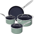 Nuwave 7pc Cookware Set Healthy Duralon Blue Ceramic Nonstick Coated, Diamond by NuWave