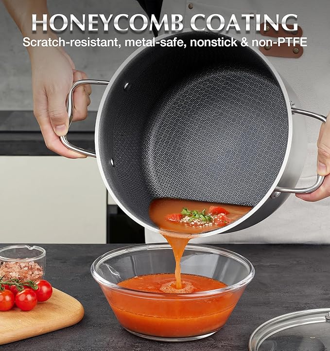 KOCH SYSTEME CS Triply Stainless Steel Pot 6 Quart, Nonstick Hybrid 18/10 - Image 2